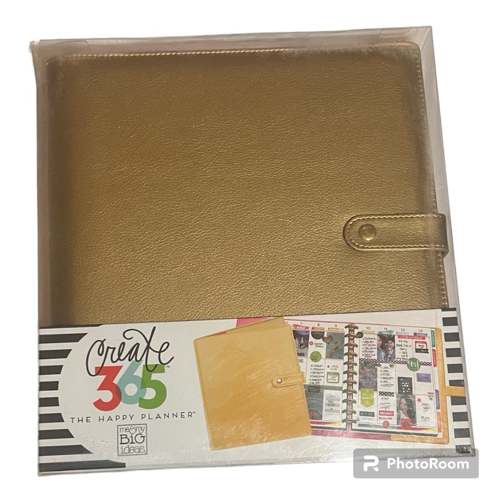 Me & My Big Ideas Create 365 The Happy Planner Deluxe Cover Gold NIB